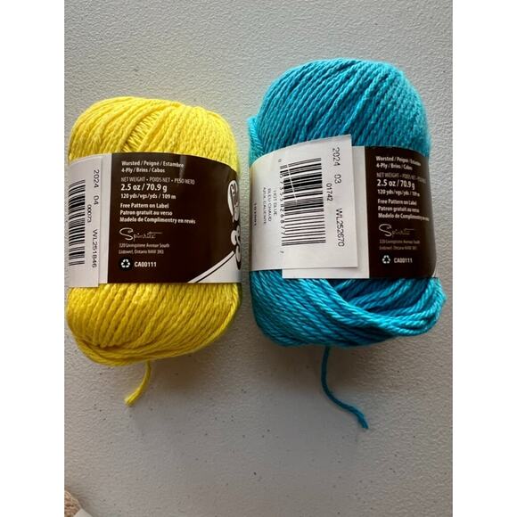Lily Sugar 'n Cream Sunshine and Hot Blue 100% Cotton 4-Ply Yarn 2-Pack 2.5 Oz - Picture 2 of 5